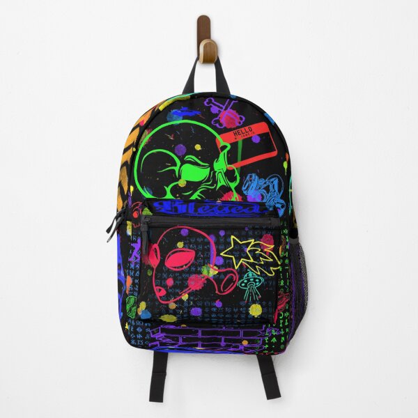 Item preview, Neon Graffiti Alien Art Backpack designed and sold by Tonik-VII.