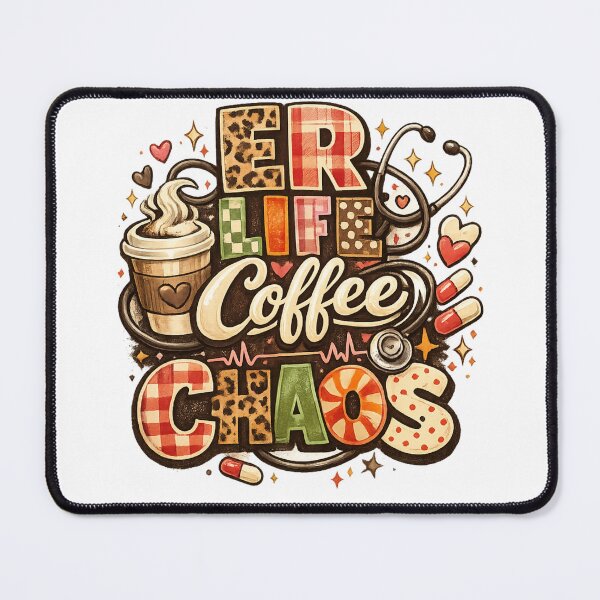 Item preview, ER Life Coffee Chaos Retro Nurse Sticker | Funny Night Shift RN Design Classic T-Shirt  designed and sold by podlook.