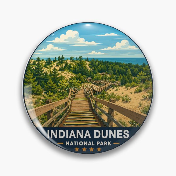Item preview, Indiana Dunes National Park Retro Lakeshore designed and sold by Gideon Emmerich.