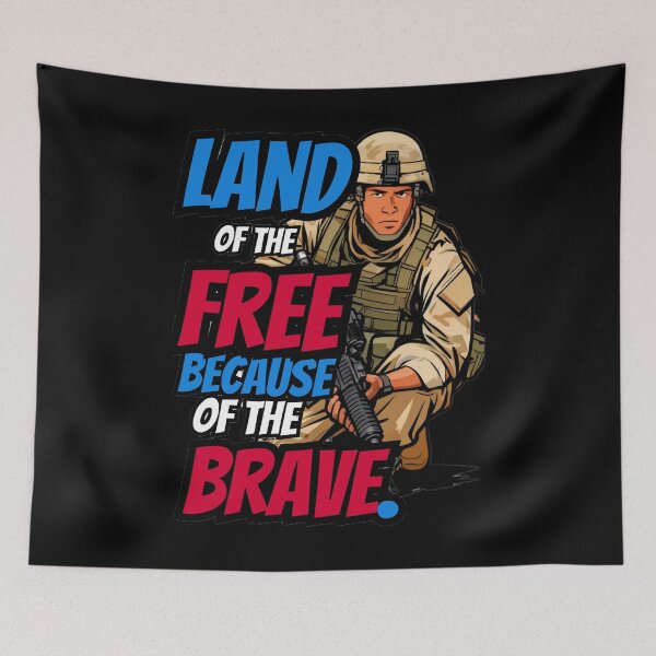 Item preview, Land Of The Free Because Of The Brave - Patriotic Comic Art designed and sold by Bubble-Bay Shop.