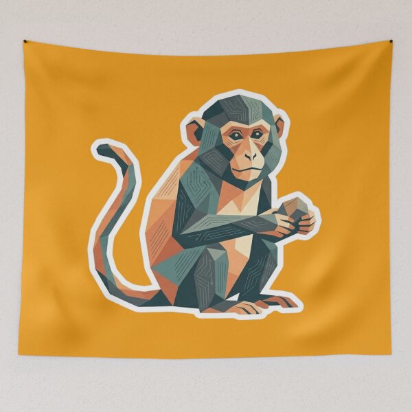 Item preview, Curious Chimpanzee Sticker – Geometric Ape Design for Students and Creatives designed and sold by bsbd-action.