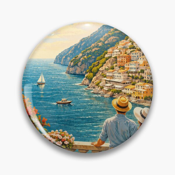 Item preview, Amalfi Coast Italy Vintage Travel Poster – Romantic Mediterranean Wall Art designed and sold by ElartedeNoel.