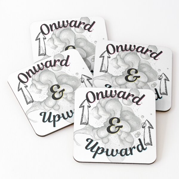 Item preview, Onward & Upward — Dark Celestial Ink Script Art | Moody Motivational Quote Design designed and sold by DonnaRaine.