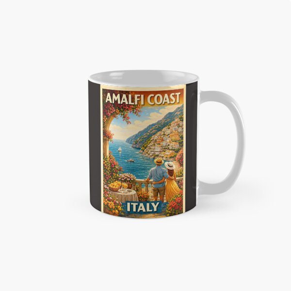 Item preview, Amalfi Coast Italy Vintage Travel Poster – Romantic Mediterranean Wall Art designed and sold by ElartedeNoel.