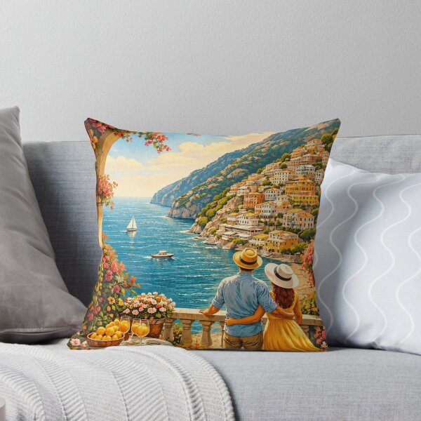 Item preview, Amalfi Coast Italy Vintage Travel Poster – Romantic Mediterranean Wall Art designed and sold by ElartedeNoel.