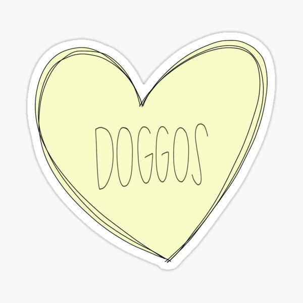 Doggos Heart Yellow Sticker