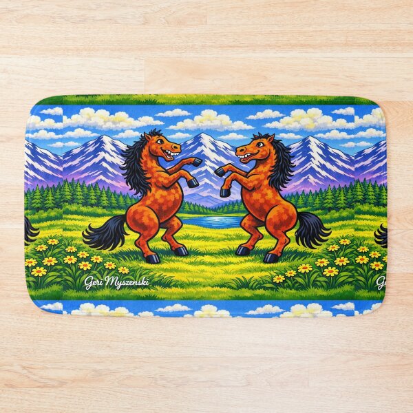 Item preview, Two Horses Amidst Majestic Mountains designed and sold by The Art Queen Of Michigan .