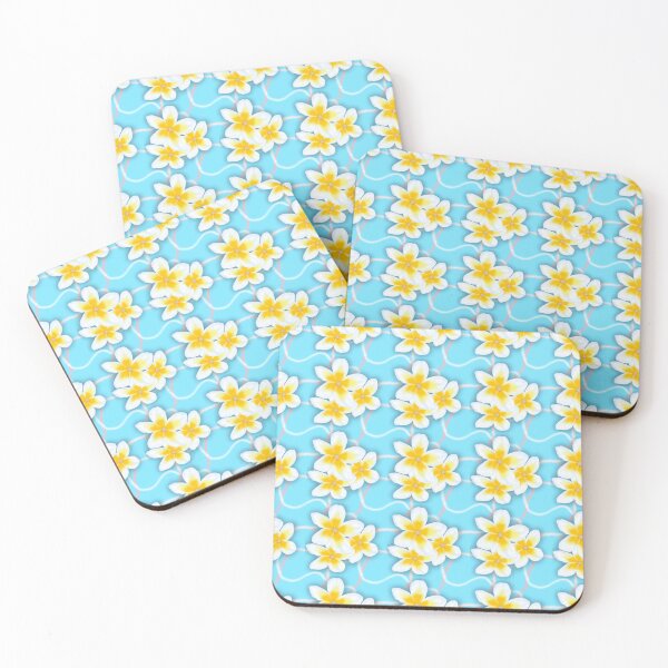 Item preview, Blue and Pink Yellow Plumeria Flower Floral Design Hawai'i Tropical Lei designed and sold by yashiki.