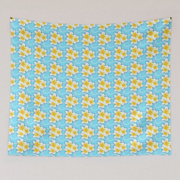 Item preview, Blue and Pink Yellow Plumeria Flower Floral Design Hawai'i Tropical Lei designed and sold by yashiki.