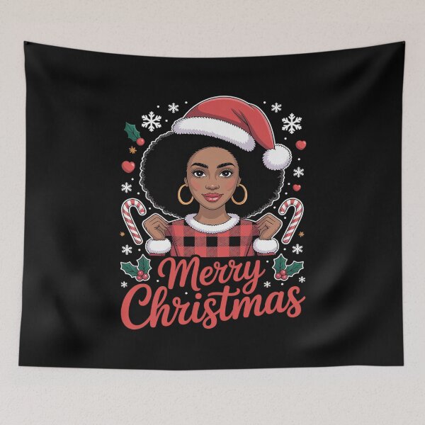 Item preview, Merry Christmas Black African Girl Santa Hat Xmas Pajama designed and sold by grounabslaninal.