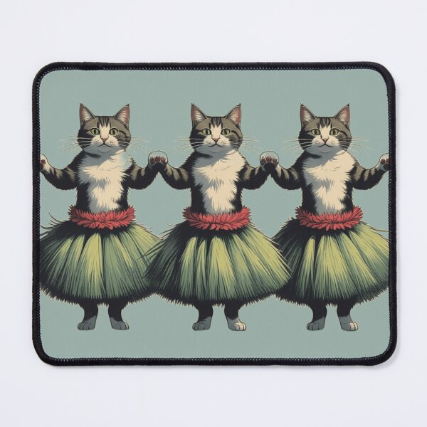 Item preview, Cute Hula Dancing Cats – Vintage Style Hawaiian Kitty Art designed and sold by LEO'S CREATURE れおずくりーちゃー.