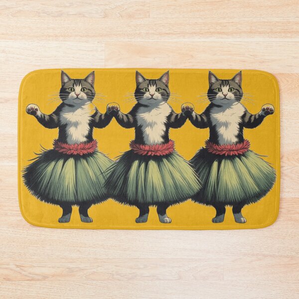 Item preview, Cute Hula Dancing Cats – Vintage Style Hawaiian Kitty Art designed and sold by LEO'S CREATURE　れおずくりーちゃー.