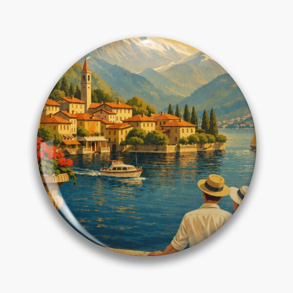Item preview, Lake Como Italy Vintage Travel Poster – Retro Italian designed and sold by ElartedeNoel.