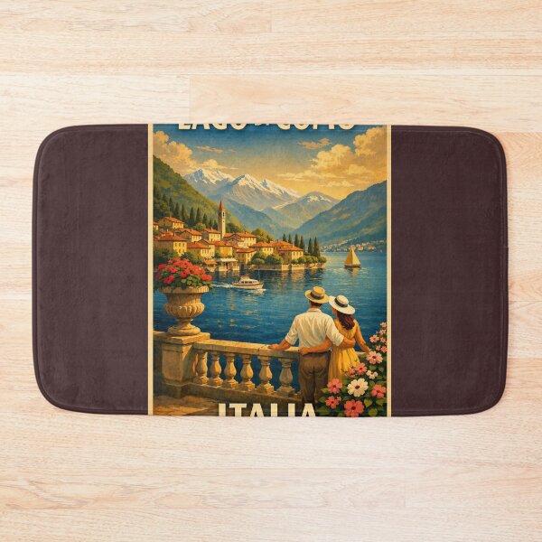 Item preview, Lake Como Italy Vintage Travel Poster – Retro Italian designed and sold by ElartedeNoel.