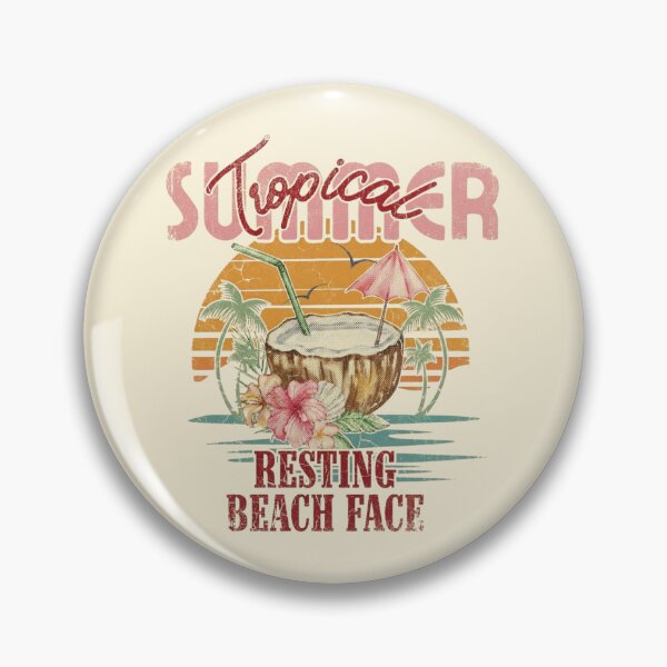 Item preview, Resting Beach Face | Funny Tropical Coconut Cocktail designed and sold by SilverSeaBKK.