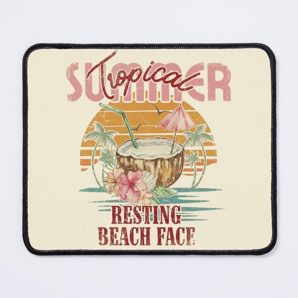 Item preview, Resting Beach Face | Funny Tropical Coconut Cocktail designed and sold by SilverSeaBKK.