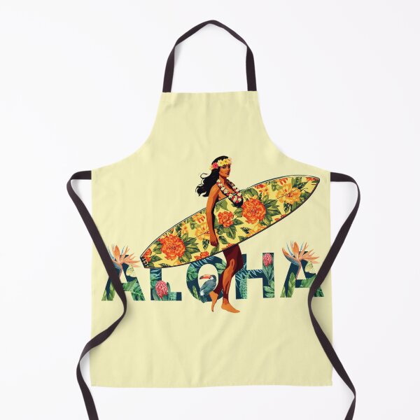 Item preview, Vintage Aloha Surf Girl Tropical Art designed and sold by SilverSeaBKK.