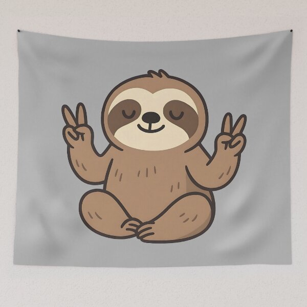 Item preview, Cute Zen Sloth Peace Sign Minimalist designed and sold by MerchPOW.