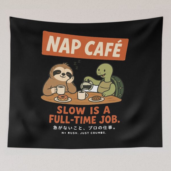 Item preview, Slow Is A Full-Time Job Cute Sloth Retro Cafe  designed and sold by JoJoLoL.