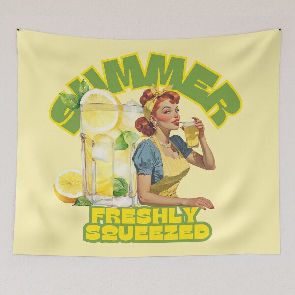 Item preview, Retro Pin Up Summer Freshly Squeezed Lemonade designed and sold by SilverSeaBKK.