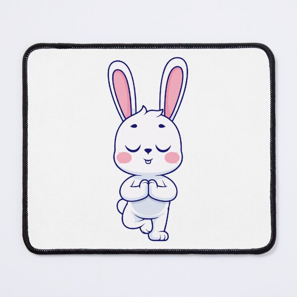 Item preview, Cute White Bunny Doing Yoga Tree Pose designed and sold by Ulrike M Werner.