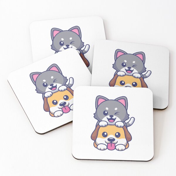 Item preview, Cute Cat Sitting on Top of Dog Head designed and sold by Ulrike M 	 Werner.