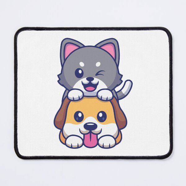 Item preview, Cute Cat Sitting on Top of Dog Head designed and sold by Ulrike M Werner.