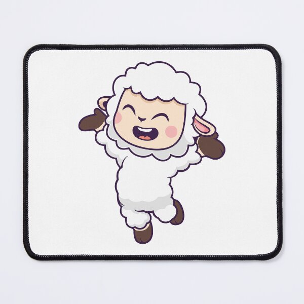 Item preview, Cute Happy Fluffy Lamb Jumping Cartoon designed and sold by Ulrike M Werner.