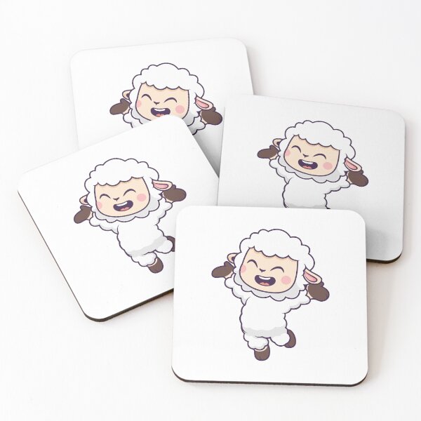 Item preview, Cute Happy Fluffy Lamb Jumping Cartoon designed and sold by Ulrike M 	 Werner.
