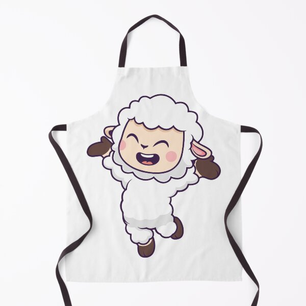 Item preview, Cute Happy Fluffy Lamb Jumping Cartoon designed and sold by Ulrike M Werner.