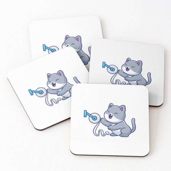 Item preview, Cute Playful Grey Cat with Toilet Paper Roll designed and sold by Ulrike M 	 Werner.
