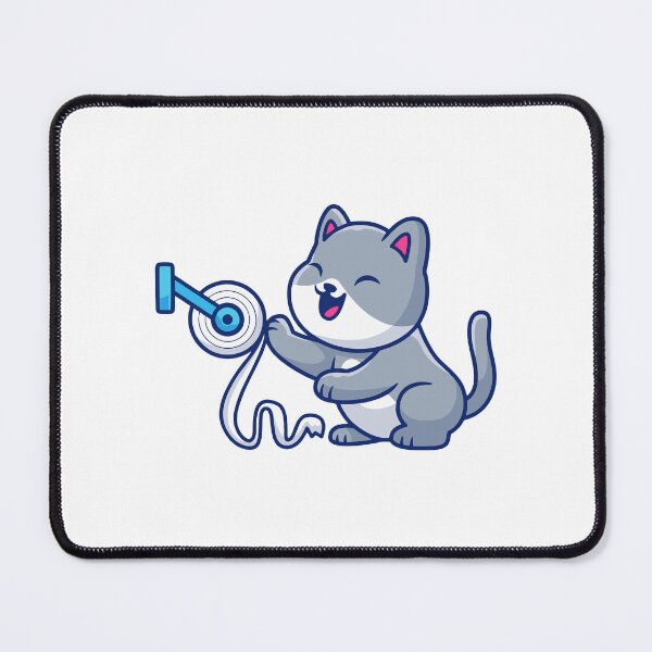 Item preview, Cute Playful Grey Cat with Toilet Paper Roll designed and sold by Ulrike M 	 Werner.