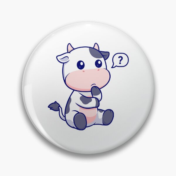 Item preview, Cute Confused Thinking Cow Cartoon designed and sold by Ulrike M 	 Werner.