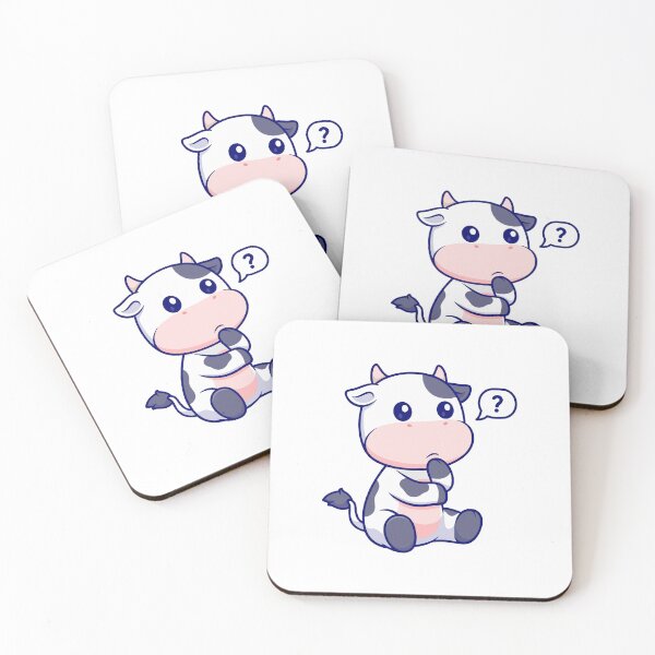 Item preview, Cute Confused Thinking Cow Cartoon designed and sold by Ulrike M 	 Werner.