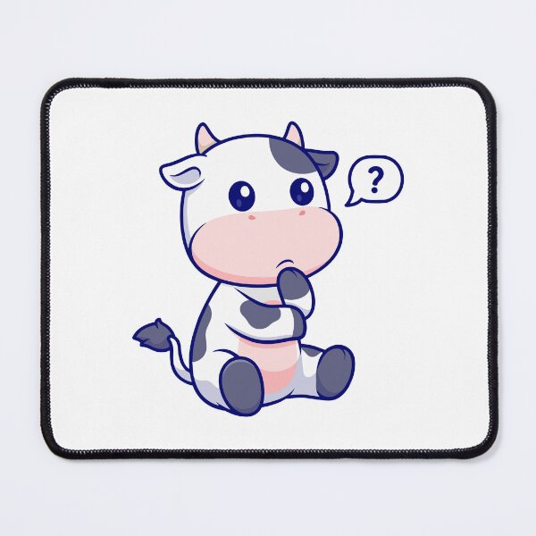 Item preview, Cute Confused Thinking Cow Cartoon designed and sold by Ulrike M Werner.