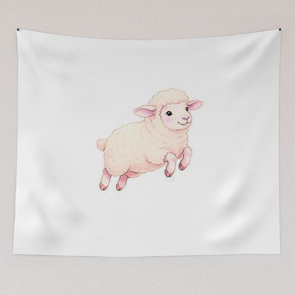 Item preview, Cute Storybook Lamb Cottagecore Fantasy Art designed and sold by HoneyBreezeCo.