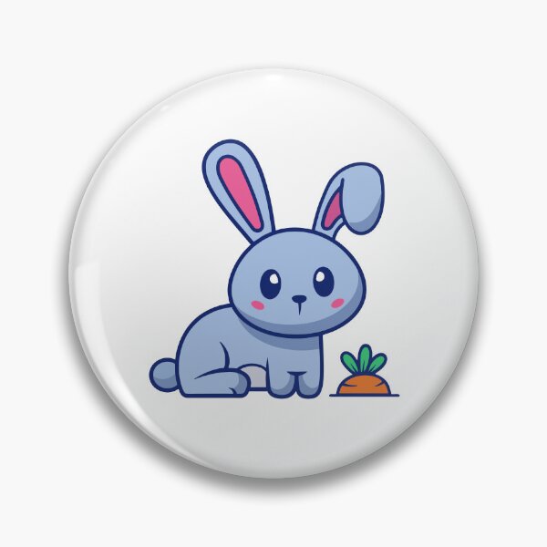 Item preview, Cute Light Blue Bunny with Orange Carrot designed and sold by Ulrike M 	 Werner.