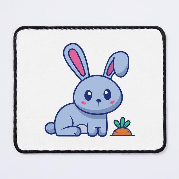 Item preview, Cute Light Blue Bunny with Orange Carrot designed and sold by Ulrike M Werner.