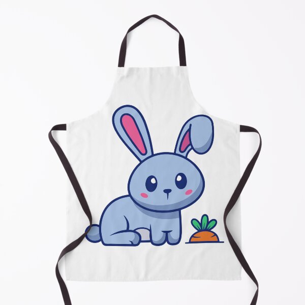Item preview, Cute Light Blue Bunny with Orange Carrot designed and sold by Ulrike M Werner.
