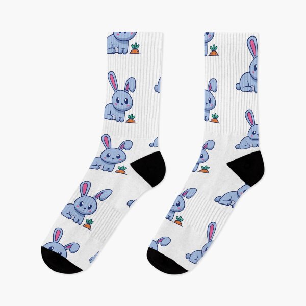 Item preview, Cute Light Blue Bunny with Orange Carrot designed and sold by Ulrike M 	 Werner.