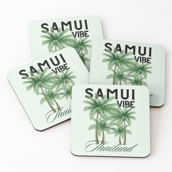 Item preview, Samui Vibe Thailand Tropical Palm Trees Graphic designed and sold by SilverSeaBKK.