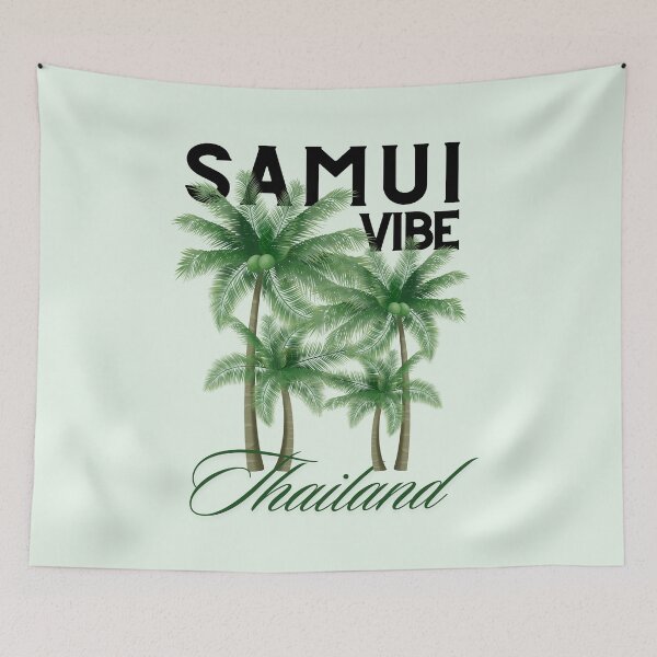 Item preview, Samui Vibe Thailand Tropical Palm Trees Graphic designed and sold by SilverSeaBKK.