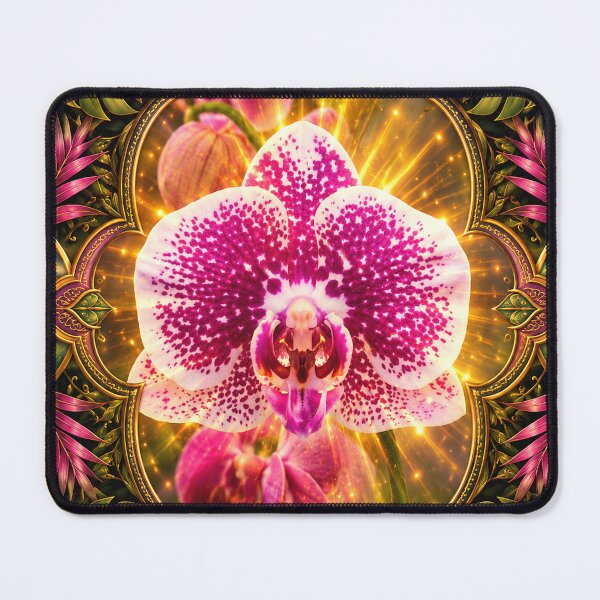 Item preview, Radiant Tropical Pink Orchid - enclosed in geometric pattern - Puerto Rico designed and sold by www.elyunqueprints.store.