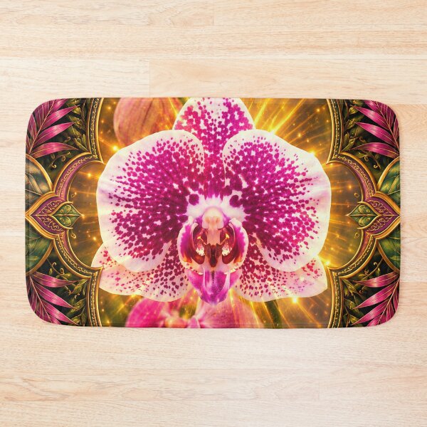 Item preview, Radiant Tropical Pink Orchid - enclosed in geometric pattern - Puerto Rico designed and sold by www.elyunqueprints.store.
