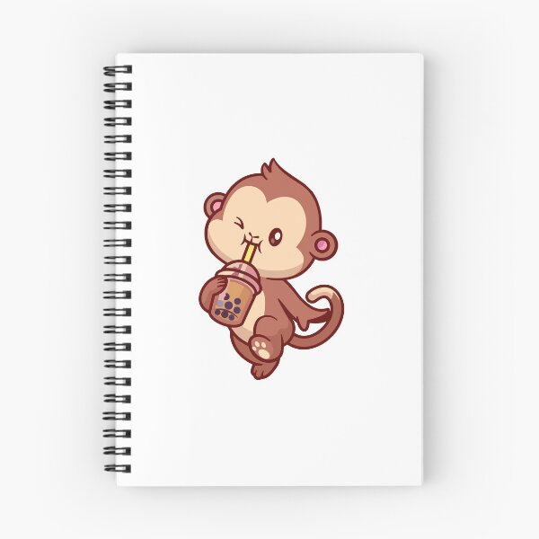Item preview, Cute Monkey Drinking Pearl Bubble Milk Tea designed and sold by Ulrike M 	 Werner.