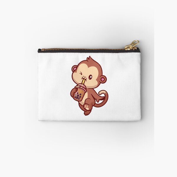 Item preview, Cute Monkey Drinking Pearl Bubble Milk Tea designed and sold by Ulrike M 	 Werner.