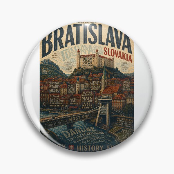 Item preview, Bratislava Castle and Danube River Old Town Slovakia Travel Landmark designed and sold by Aryabek.
