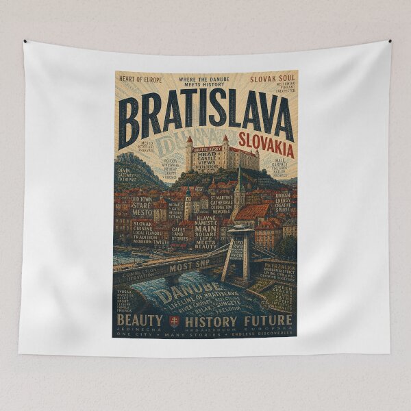 Item preview, Bratislava Castle and Danube River Old Town Slovakia Travel Landmark designed and sold by Aryabek.
