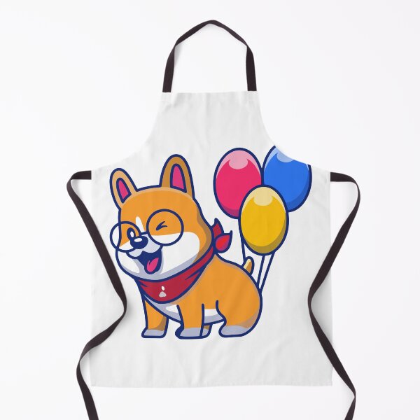 Item preview, Cute Corgi Dog Wearing Glasses with Colorful Balloons designed and sold by Ulrike M Werner.
