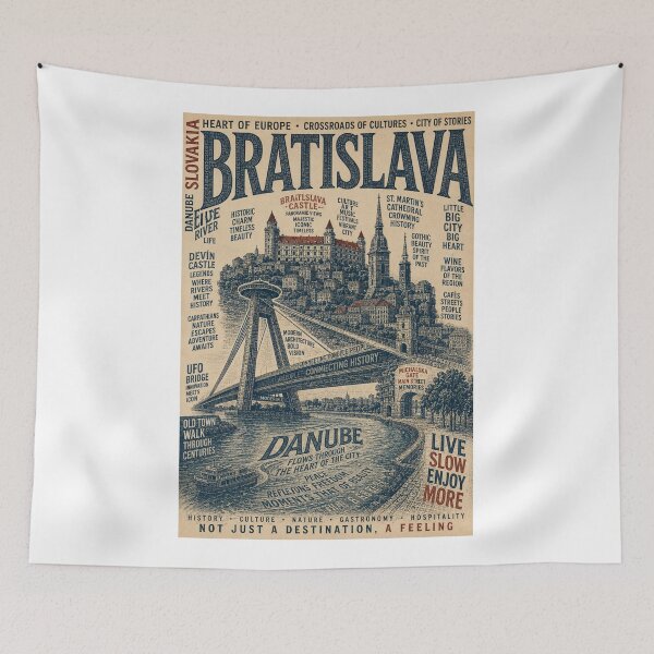 Item preview, Bratislava Castle Danube River Slovakia Old Town European Heritage designed and sold by Aryabek.